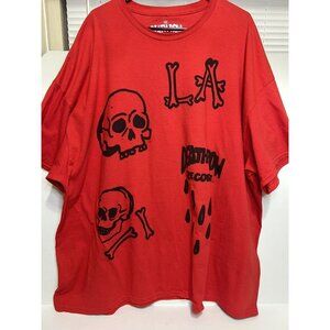 Death Row Records Shirt Mens 4XL Double Sided Graphic LA Skull Bones Ripple